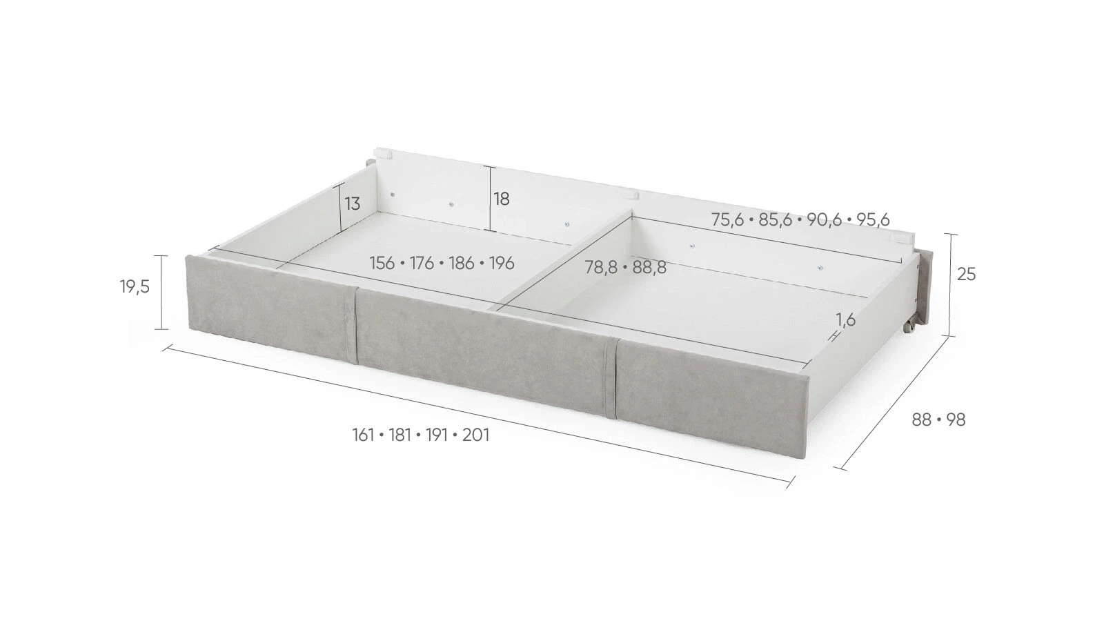 Underbed storage box Standard for Loo 2.0 and Shell beds - 7 - большое изображение