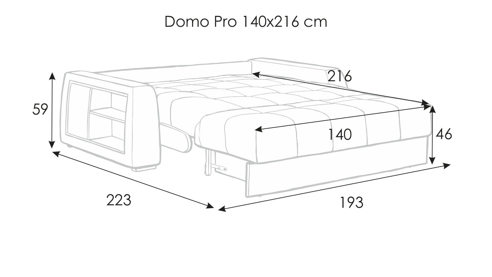 Sofa bed Domo Pro, square pattern, Wenge shelves Askona pictures - 7 - большое изображение