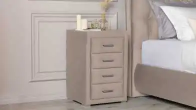 Bedside table Richmond with glass and chrome handles - 3 - превью