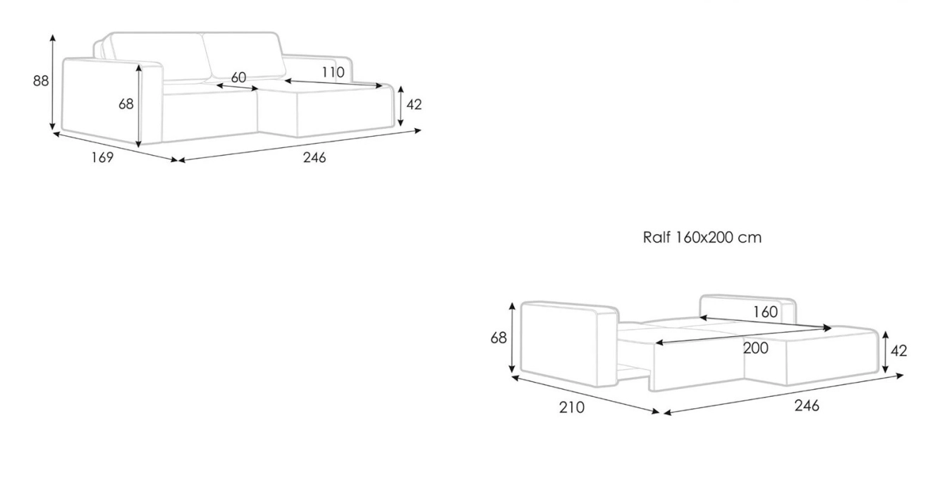 Ralf, 2 seater, armrests - 12 - большое изображение
