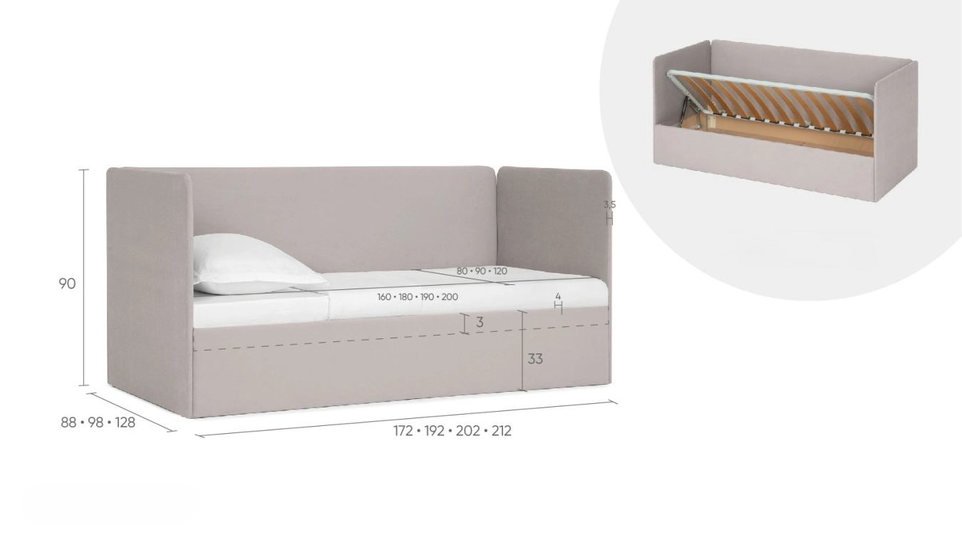 Children's bed Uno with lifting mechanism Askona pictures - 16 - большое изображение