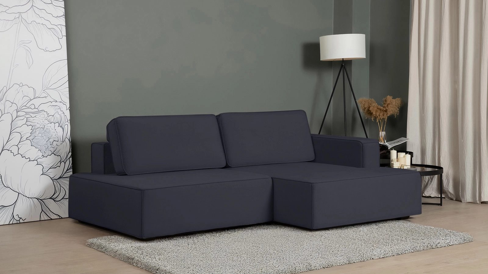 Sofa bed Ralf, 2 seater, without 1 armrest Askona pictures - 1 - большое изображение