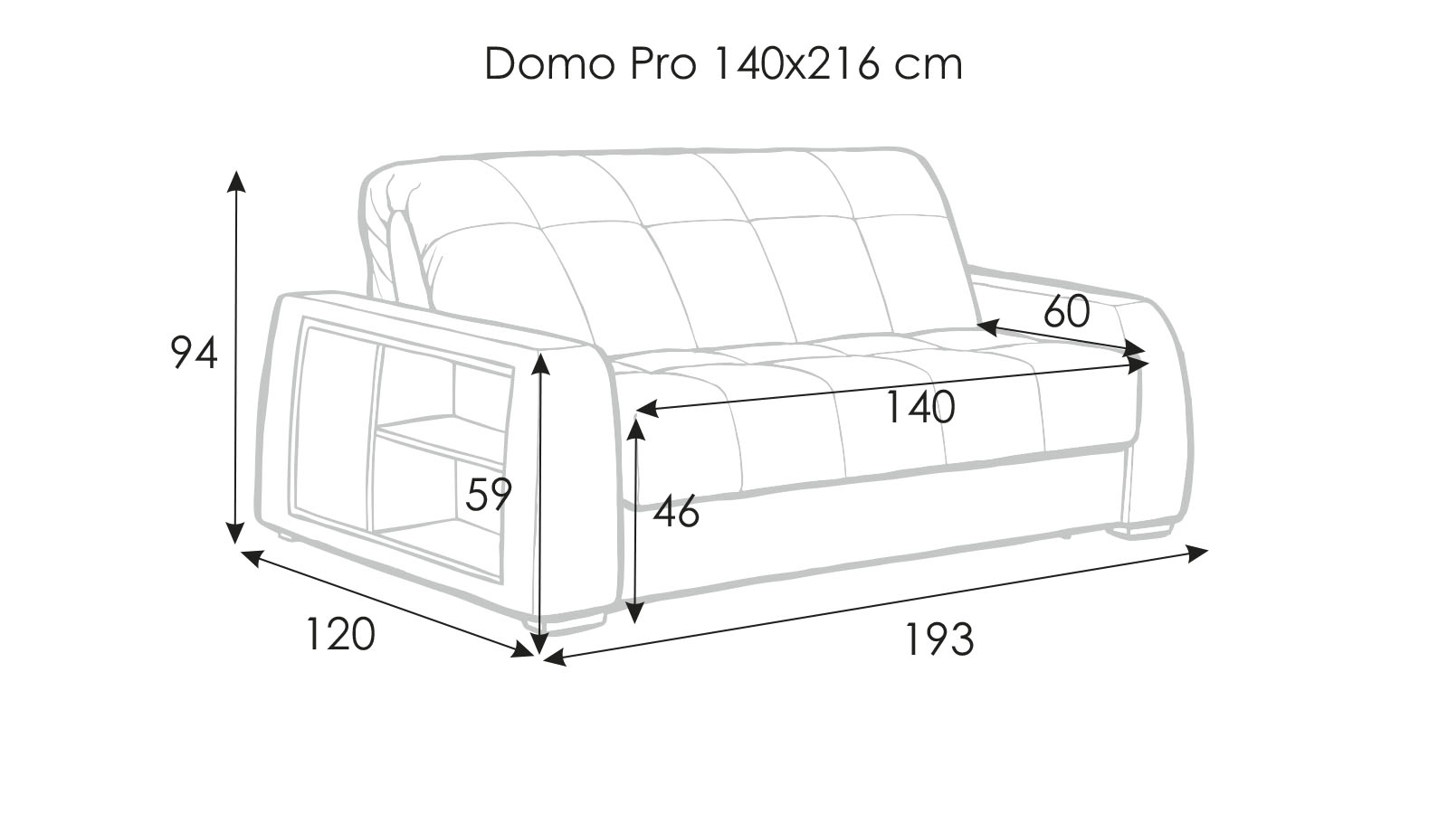 Sofa bed Domo Pro, square pattern, Wenge shelves Askona pictures - 6 - большое изображение